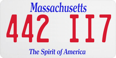 MA license plate 442II7