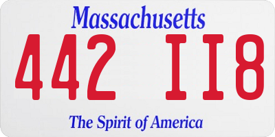 MA license plate 442II8