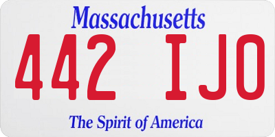 MA license plate 442IJ0