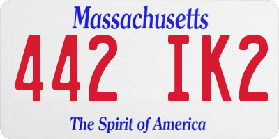 MA license plate 442IK2