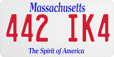 MA license plate 442IK4