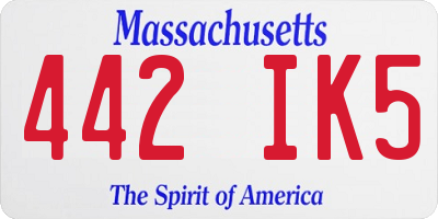 MA license plate 442IK5