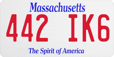 MA license plate 442IK6