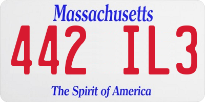 MA license plate 442IL3