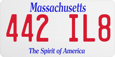 MA license plate 442IL8