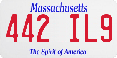 MA license plate 442IL9