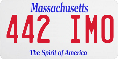 MA license plate 442IM0