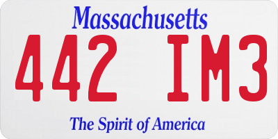 MA license plate 442IM3