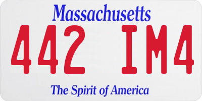 MA license plate 442IM4