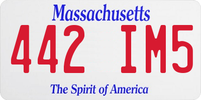 MA license plate 442IM5