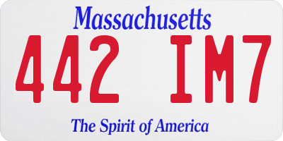 MA license plate 442IM7