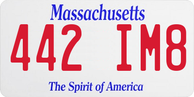 MA license plate 442IM8