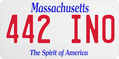 MA license plate 442IN0