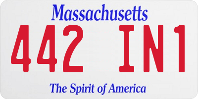 MA license plate 442IN1