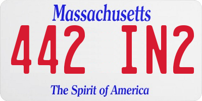 MA license plate 442IN2