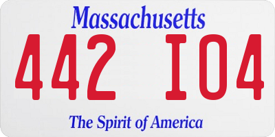 MA license plate 442IO4
