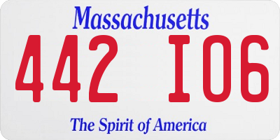 MA license plate 442IO6
