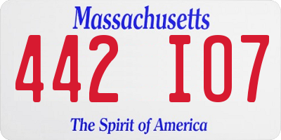 MA license plate 442IO7
