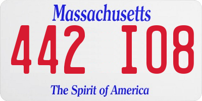 MA license plate 442IO8