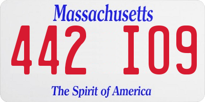 MA license plate 442IO9