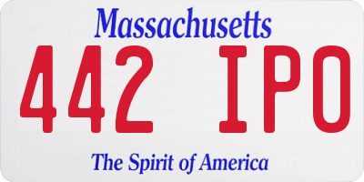 MA license plate 442IP0