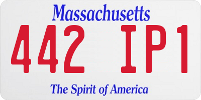 MA license plate 442IP1