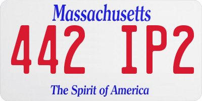 MA license plate 442IP2