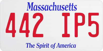 MA license plate 442IP5