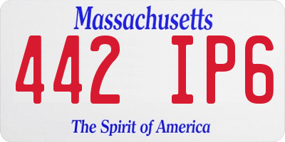 MA license plate 442IP6