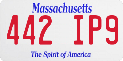 MA license plate 442IP9