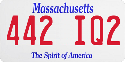 MA license plate 442IQ2