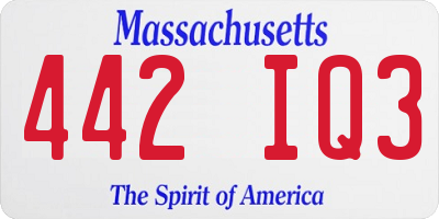 MA license plate 442IQ3