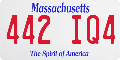 MA license plate 442IQ4