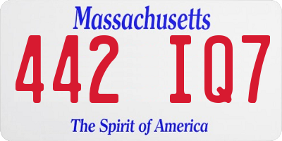 MA license plate 442IQ7