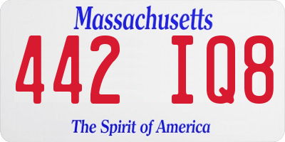 MA license plate 442IQ8