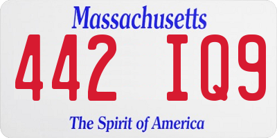 MA license plate 442IQ9