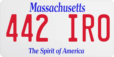 MA license plate 442IR0