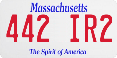 MA license plate 442IR2