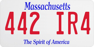 MA license plate 442IR4