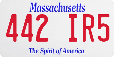 MA license plate 442IR5