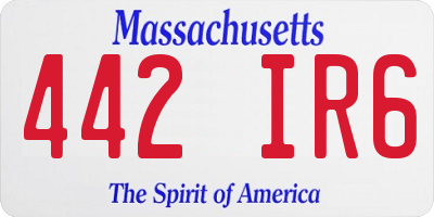 MA license plate 442IR6