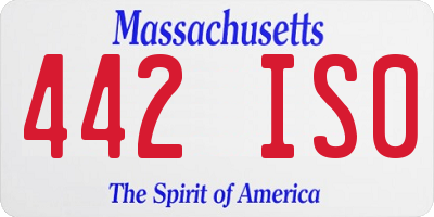 MA license plate 442IS0