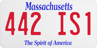 MA license plate 442IS1