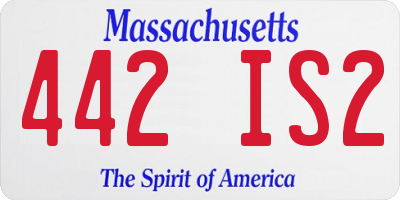 MA license plate 442IS2
