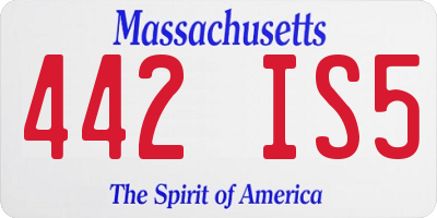 MA license plate 442IS5
