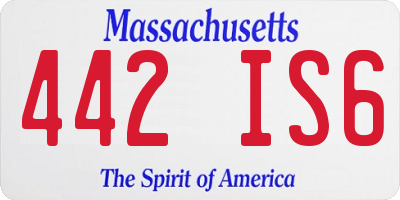 MA license plate 442IS6