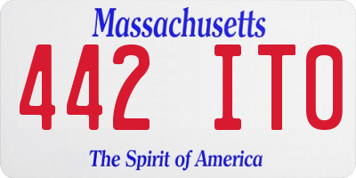 MA license plate 442IT0