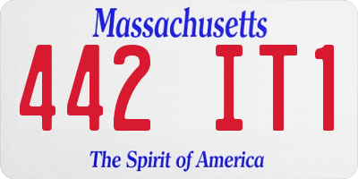 MA license plate 442IT1
