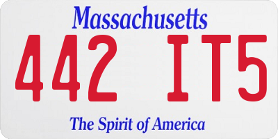 MA license plate 442IT5