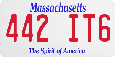 MA license plate 442IT6